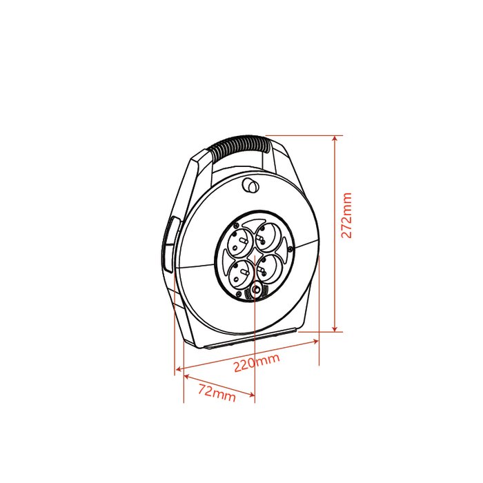 Enrouleur - Domestique - Dhome - 4 prises 2P+T - Câble H05 VV-F 3G1 mm² - L. 10 m-1