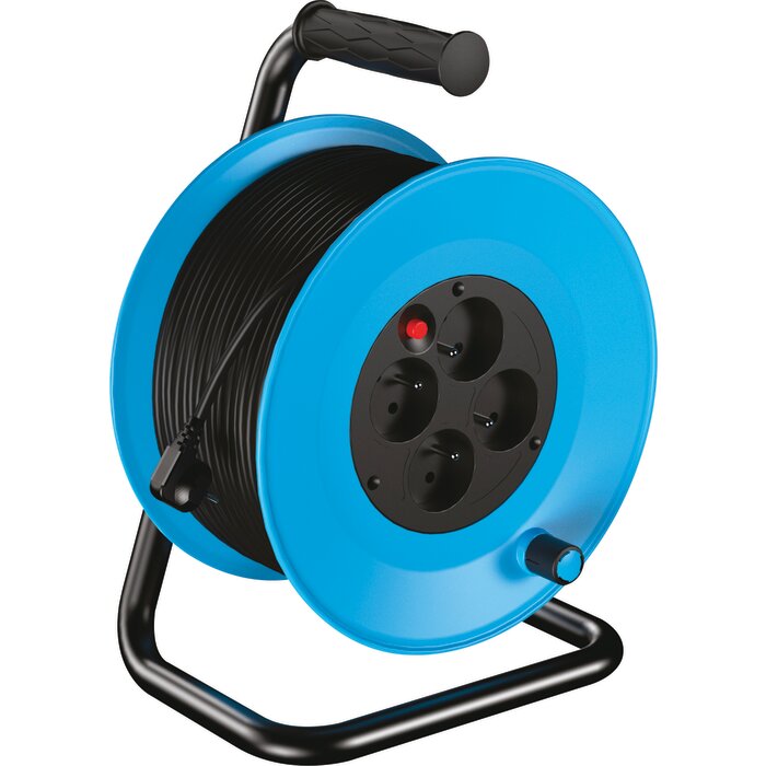 Enrouleur bricolage - Dhome - 4 prises 2P+T - Câble H05 VV-F 3G1 mm² - L. 15 m-1