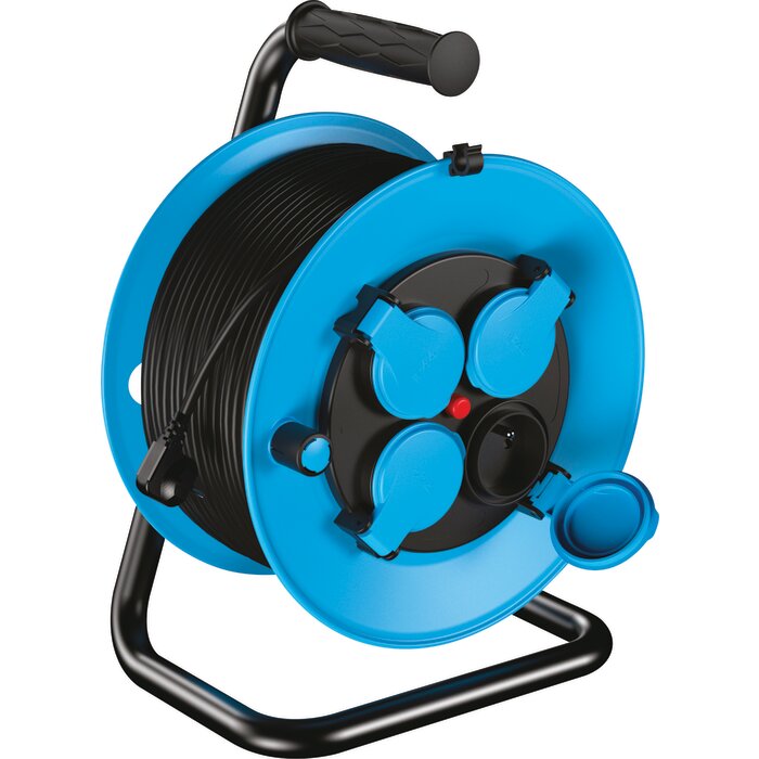 Enrouleur professionnel - Dhome - 4 prises 2P+T avec clapet - Câble H07 RN-F 3G1,5 mm²-1