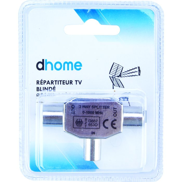 Repartiteur TV blindé - Dhome - 1 mâle/2 femelles - Ø 9,52 mm-3
