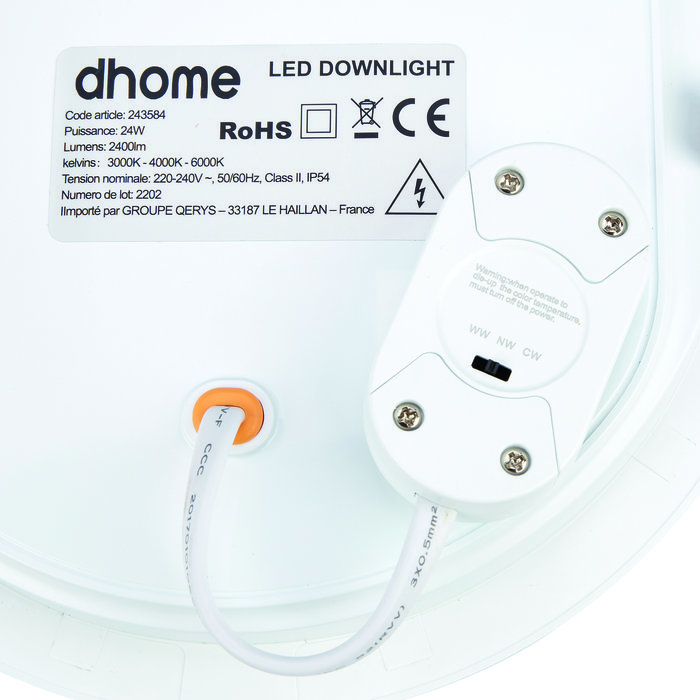 Downlight LED - Ludi - Dhome - 24 W - 2400 lm - 3000/4000/6000 K - Ø 225 mm - IP54-5