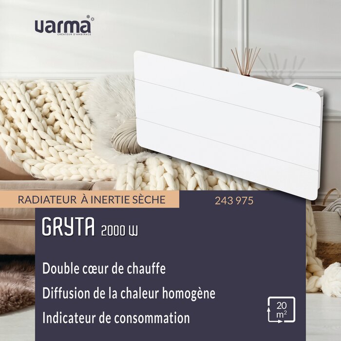 Radiateur bloc aluminium - VARMA - Gryta - Blanc-6