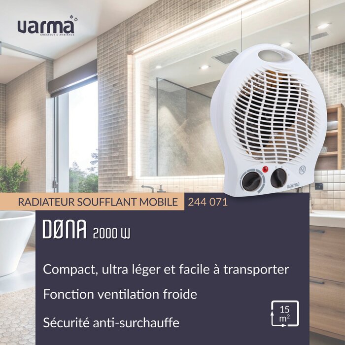 Radiateur soufflant mobile - Døna - Varma - 2000 W - Avec ventilation froide-6