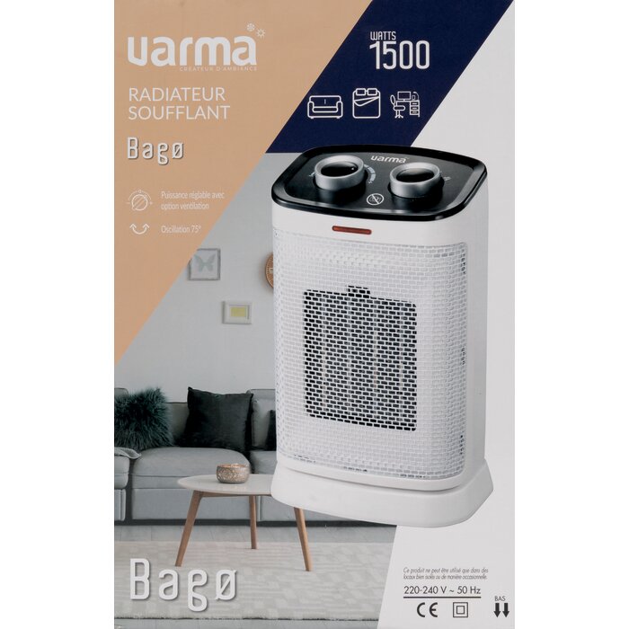 Radiateur soufflant mobile - Bagø - Varma - 1500 W - Céramique - Avec ventilation froide-5