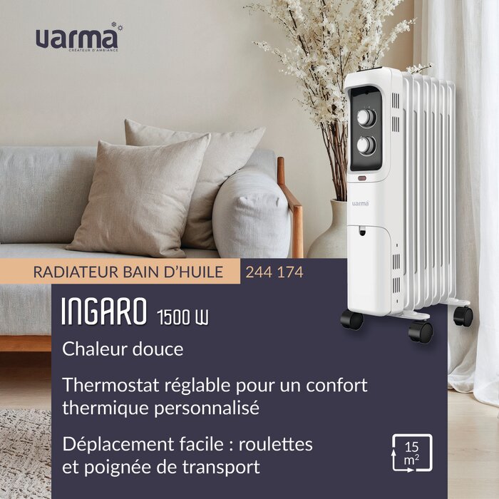Radiateur bain d'huile - VARMA - Ingarø - Blanc-21