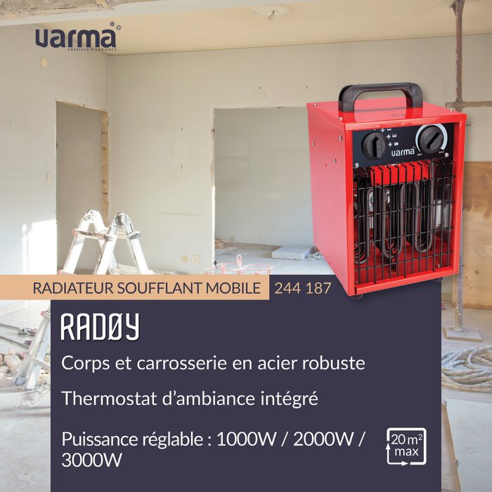 Radiateur soufflant mobile - Chantier- Radøy - Varma - 3000 W-11
