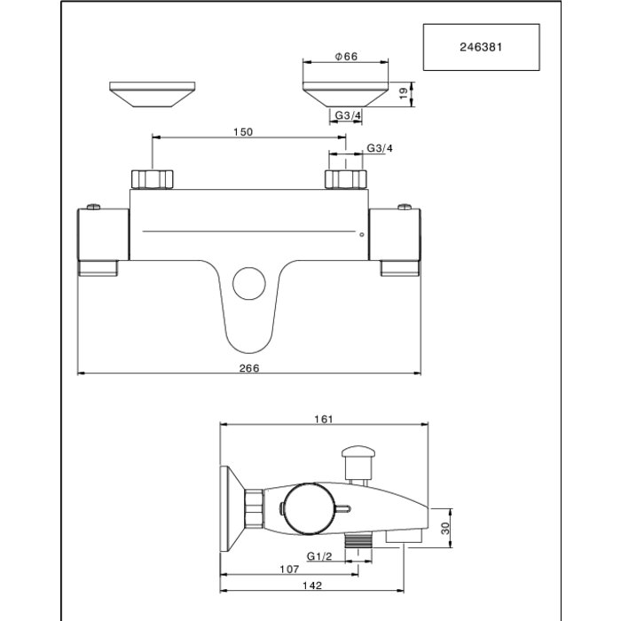 Mitigeur thermostatique - SIDER - Thermo-Prima - Bain-douche-1