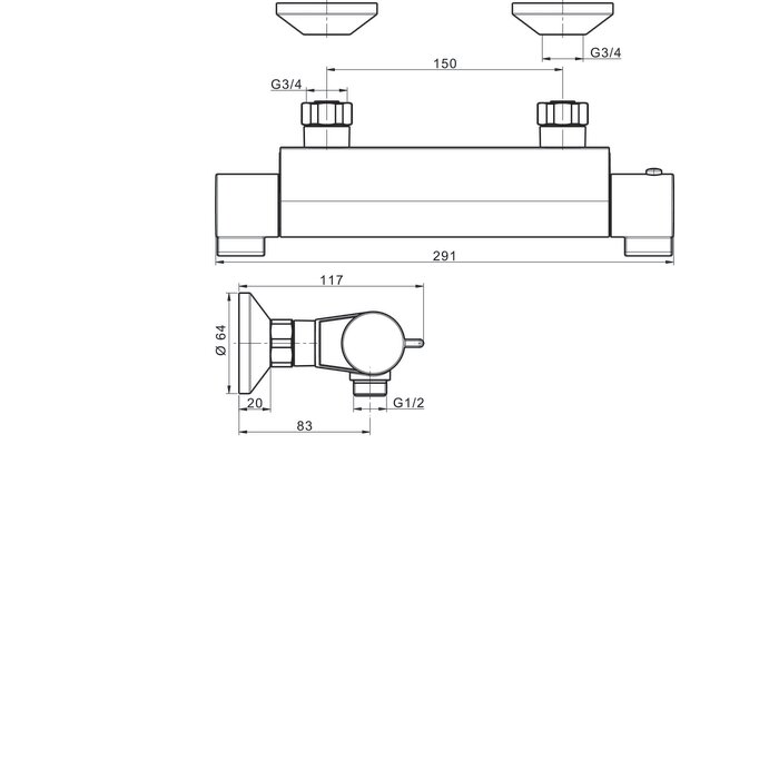 Mitigeur thermostatique - SIDER - Thermo-Prima - Douche -1