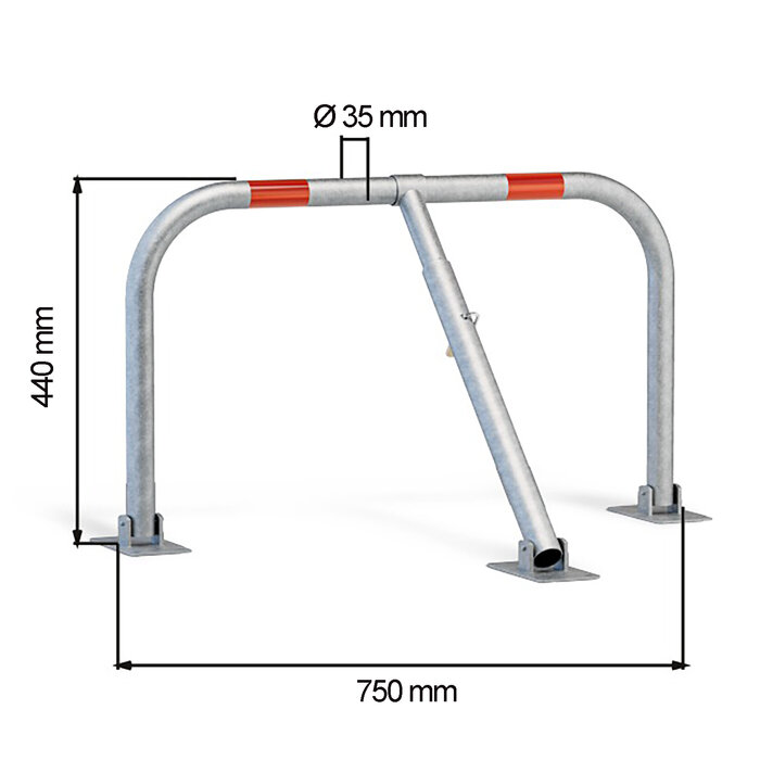 Arceau de parking - GAH Alberts - L. 75cm - H. 42 cm --1
