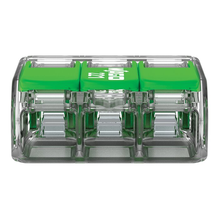 Borne de connexion avec levier - Série 221 - WAGO - 3x4 mm² - Vendu par 12-2