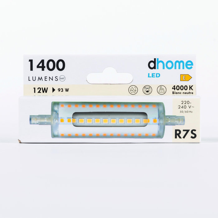Ampoule LED crayon - Dhome - R7S - 12 W - 1400 lm - 4000 K-4