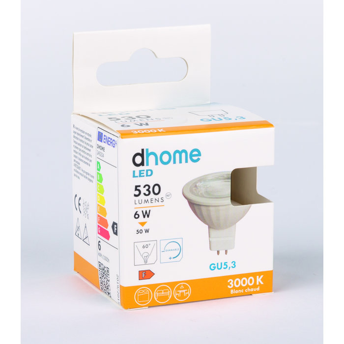 Ampoule LED spot - Dhome - GU5.3 - 6 W - 530 lm - 3000 K - 60° - Dimmable-3