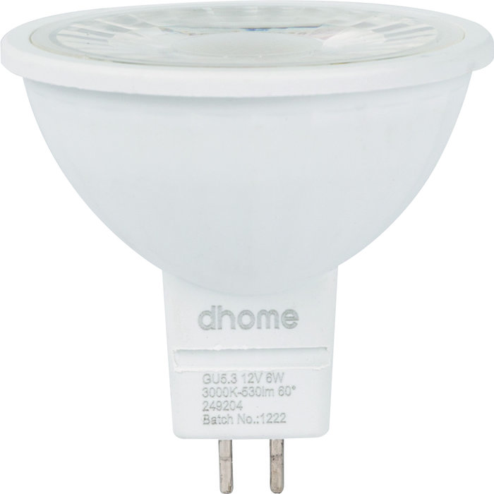Ampoule LED spot - Dhome - GU5.3 - 6 W - 530 lm - 3000 K - 60° - Dimmable