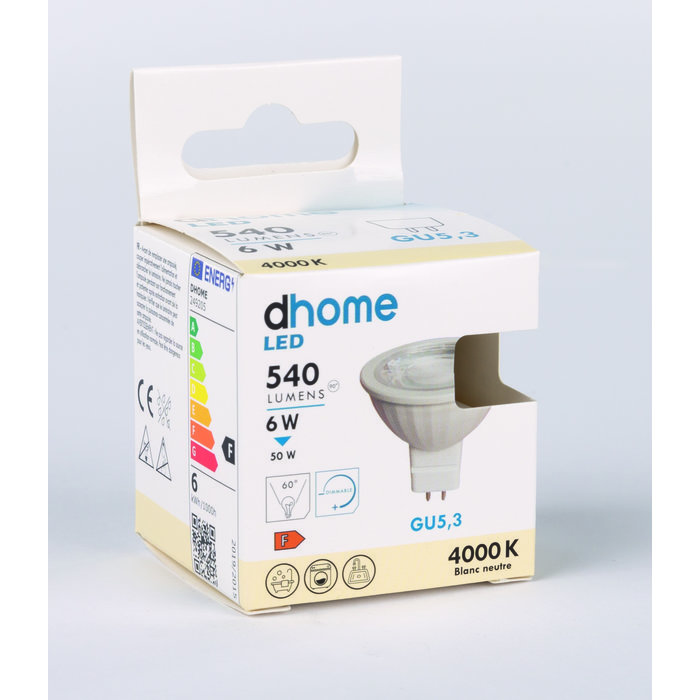 Ampoule LED spot - Dhome - GU5.3 - 6 W - 540 lm - 4000 K - 60° - Dimmable-3