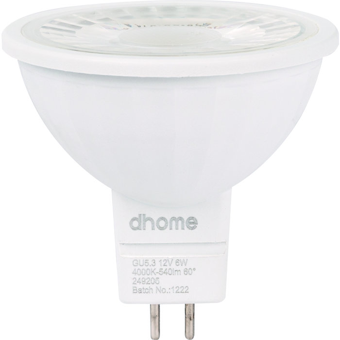 Ampoule LED spot - Dhome - GU5.3 - 6 W - 540 lm - 4000 K - 60° - Dimmable