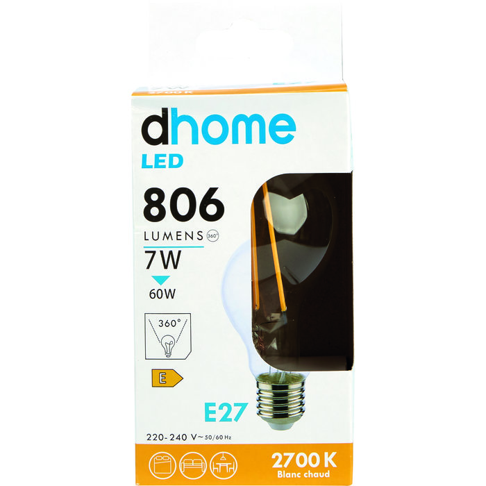 Ampoule LED standard à filament - Dhome - E27 - Claire - Boite-3