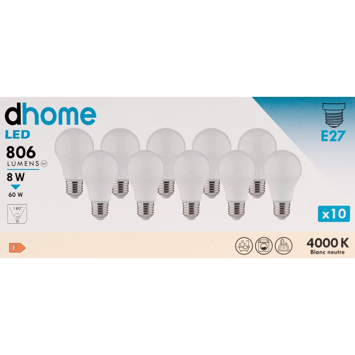 Ampoule LED standard - DHOME - E27 - Vendu par 10-3