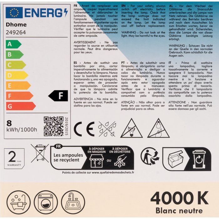 Ampoule LED standard - DHOME - E27 - Vendu par 10-4