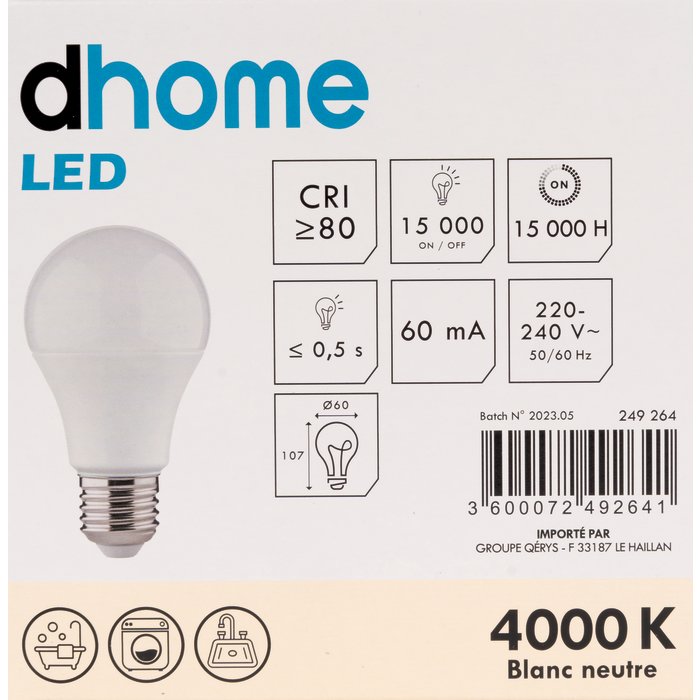 Ampoule LED standard - DHOME - E27 - Vendu par 10-5