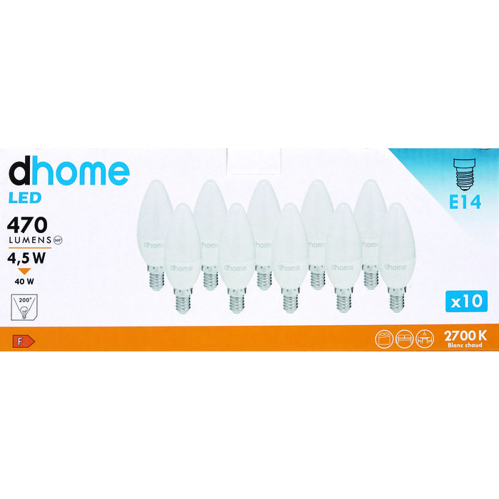Ampoule LED flamme - Dhome - E14 - Vendu par 10 - Boite-4