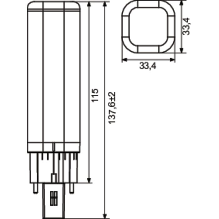 Ampoule LED PL-C - Dhome - G24d-1 - 4,5 W - 500 lm - 4000 K-1