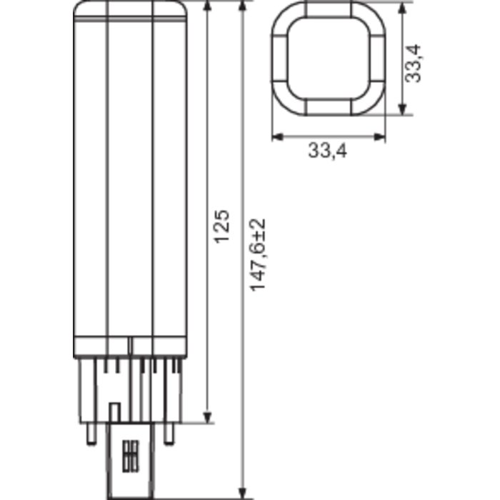 Ampoule LED PL-C - Dhome - G24d-2 - 6,5 W - 720 lm - 4000 K-1