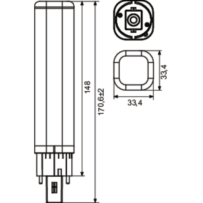 Ampoule LED PL-C - Dhome - G24d-3 - 9 W - 1000 lm - 4000 K-1