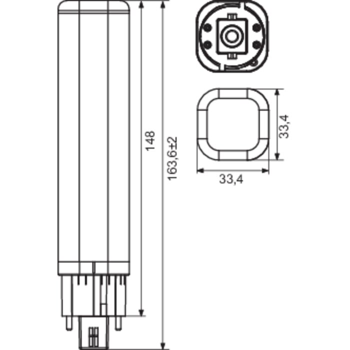 Ampoule LED PL-C - Dhome - G24q-3 - 9 W - 1000 lm - 4000 K-1