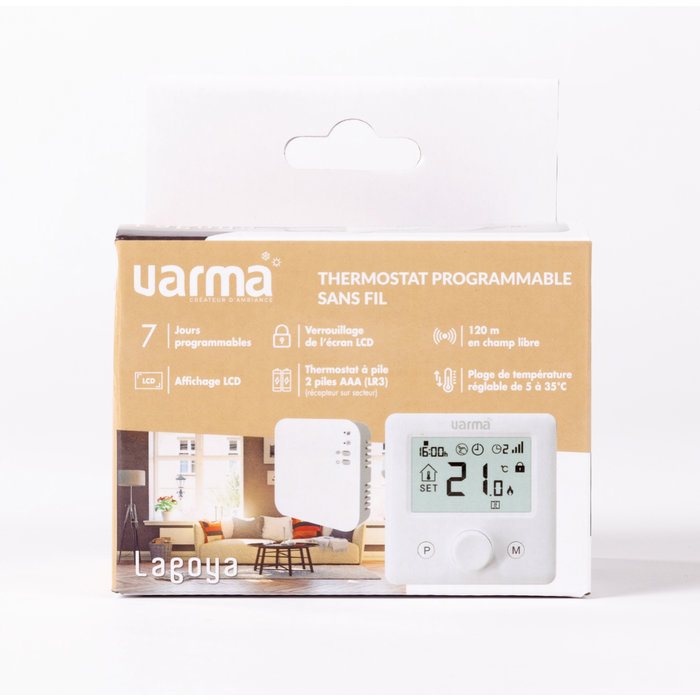 Thermostat programmable - Lagoya - Varma - Sans fil - Avec récepteur-10