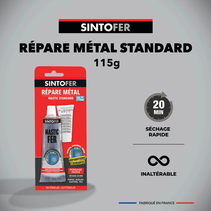 Mastic polyester bi-composant métal – SINTOFER Répar’ Métal Standard – Blanc-3