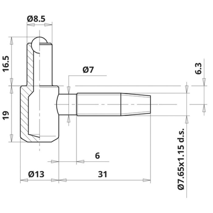 Fiche à visser - Otlav - Hauteur 38 mm - Ø 13 mm -4