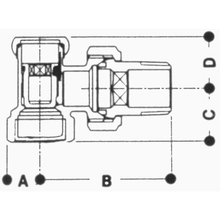 Coude de réglage - GIACOMINI - Série Fer - 1/2"-1