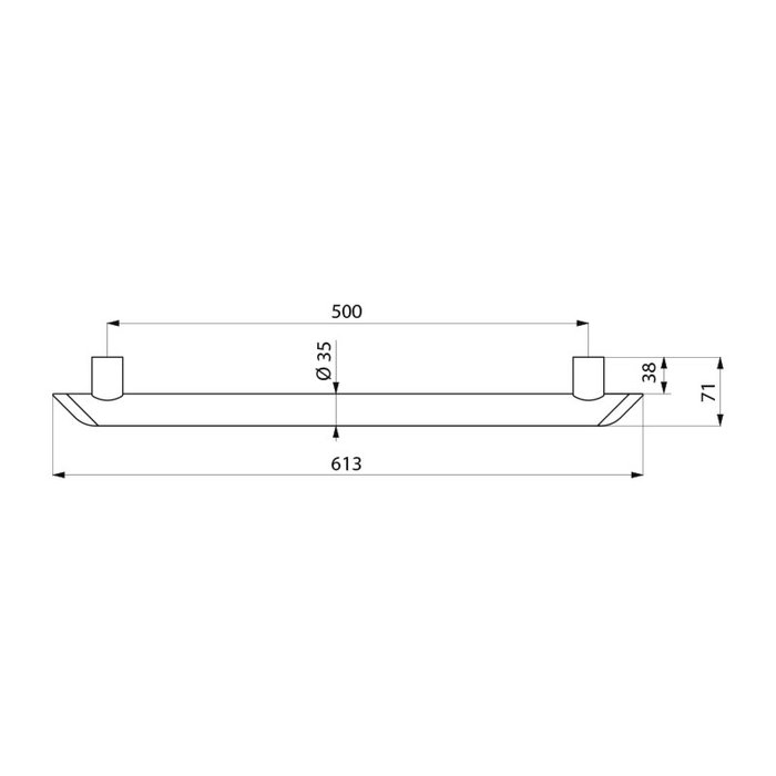 Barre de maintien droite – Be-Line – DELABIE - 500 mm - Ø 35-1