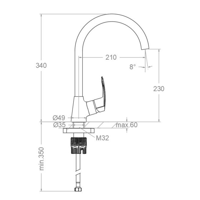 Robinetterie - SIDER - Prima - 12 l/min - L.340 mm -1