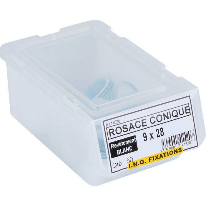 Rosace sanitaire blanche - ING Fixations - Ø28 mm - Vendu par 50-3
