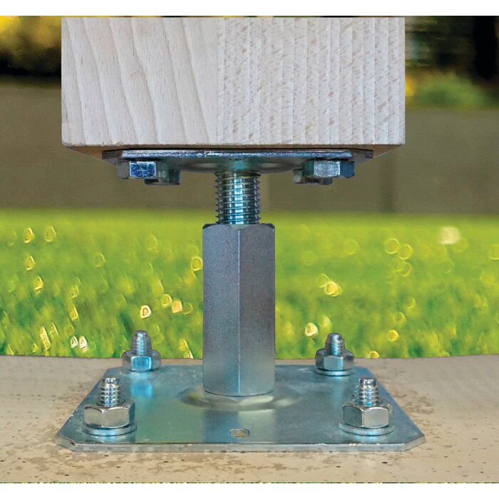 Pied de poteau - ING fixations - H 100 - 150 + fixations-3