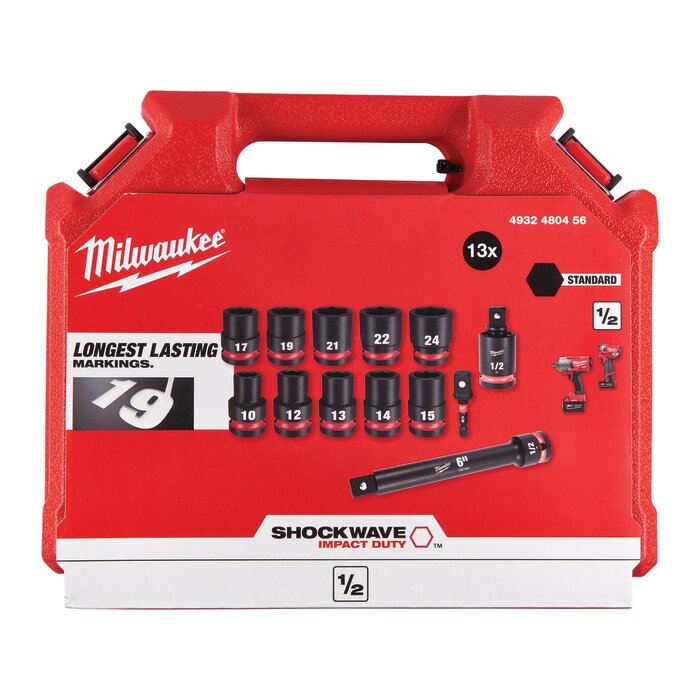 Module douilles à choc 1/2" – MILWAUKEE – Coffret 13 pièces STD-2