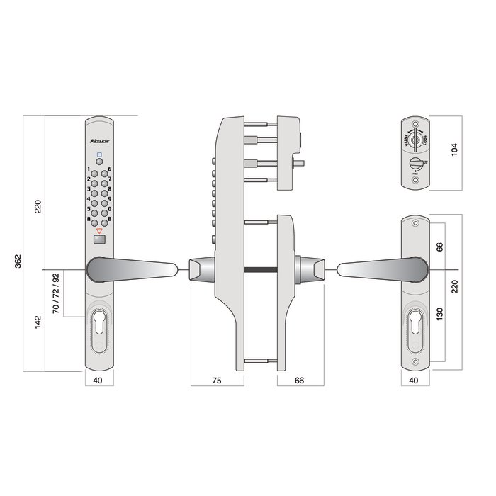 Serrure à code mécanique - Keylex Vario - Lokod-1