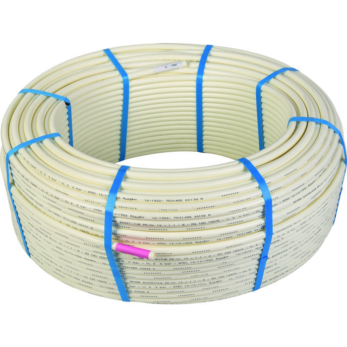 Tube PER nu -  Blanc liseré bleu-1