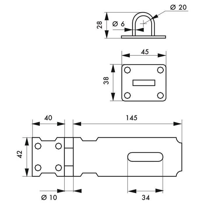 Porte-cadenas en acier zingué – THIRARD – 150 mm-2