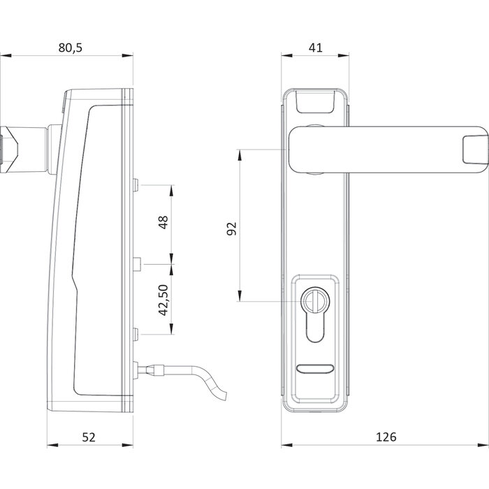 Béquille électronique - Trim-Tronic - ISEO - H 92 mm x l 41 mm-1