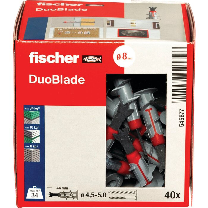 Cheville - DuoBlade - FISCHER - Vendu par 40 - L. 44 mm-2
