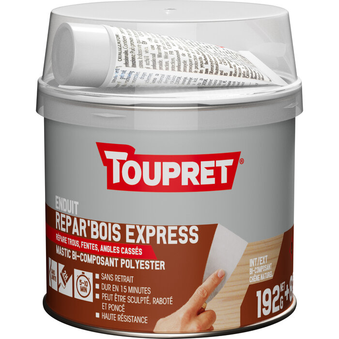 Enduit Repar'bois express - Toupret - Pot 200 g -1