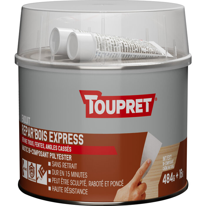 Enduit Repar'bois express - Toupret - Pot 500 g -1