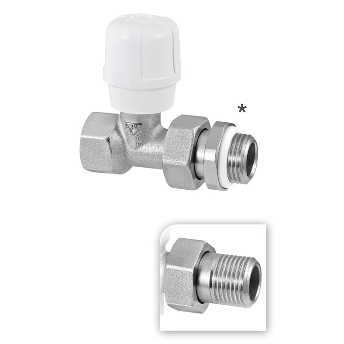 Robinet de radiateur droit à visser - F 3/8" - Simple réglage - RBM