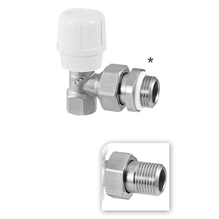 Robinet de radiateur équerre à visser - F 1/2" - Simple réglage - RBM