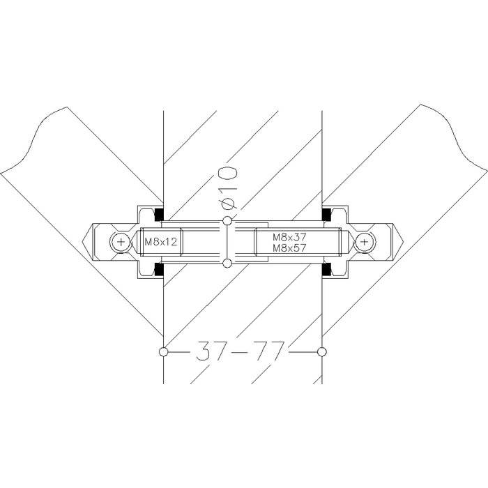 Kit de montage - Normbau - Pour porte en bois / métal / PVC - Pour poignée inclinée STG - Double-1