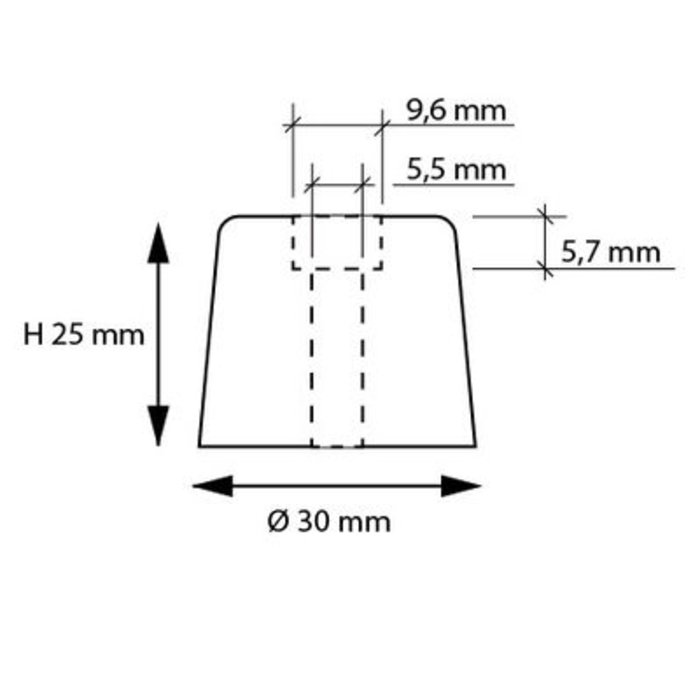 Butoir rond blanc - Ø 30 x 25 mm - Civic industrie-1