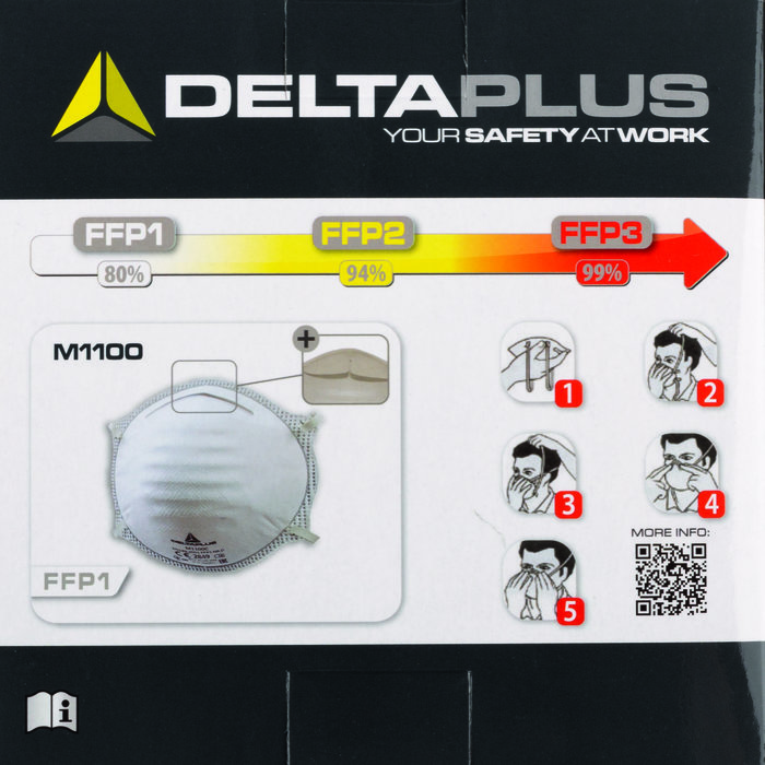 Boite de 20 demi-masques jetables - Deltaplus - FFP1-4