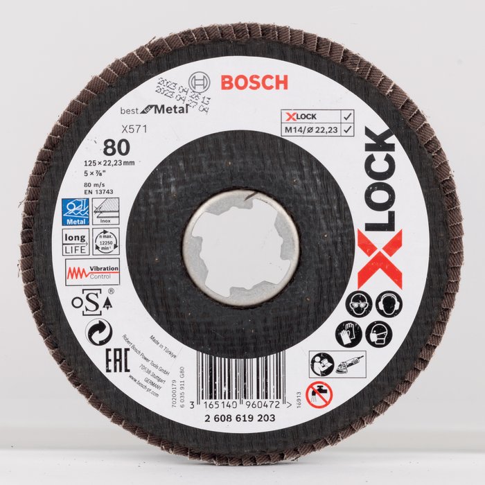 Plateau à lamelles à surface bombée X-Lock Bosch - 125 mm - Grain 80-4